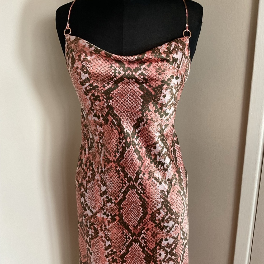 Victoria’s Secret Pink Brown Snake Print Spaghetti Strap Sundress Size S - Picture 3 of 9